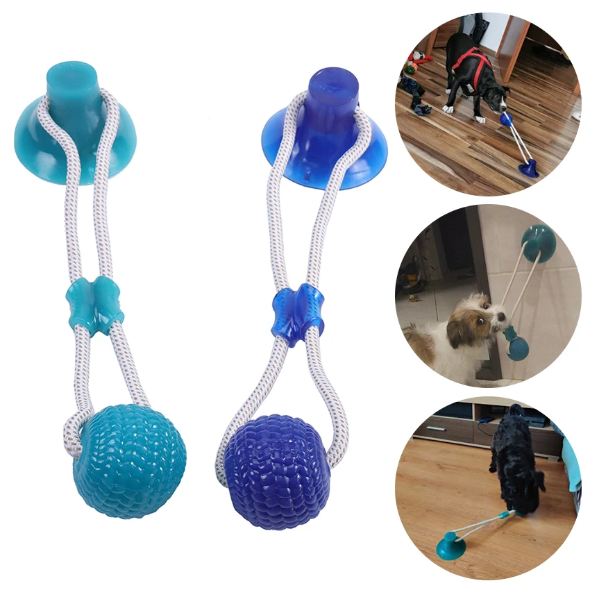 1PC Pet Toys With Suction Cup Dog Push Toy Ball Teeth Cleaning Chewing Rubber For | Дом и сад