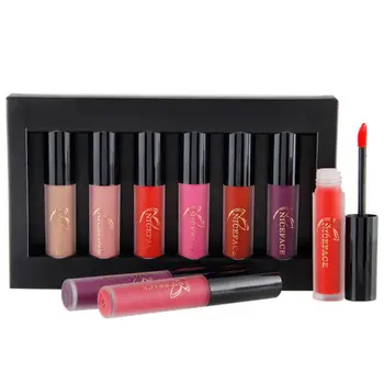 

6pcs/set Colorful Cosmetics Waterproof Matter Lipstick Moisturizer Smooth Lip Gloss Liquid Metallic Lipstick Makeup.w