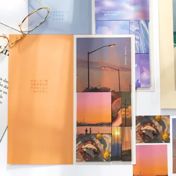 

210pcs Dreamlike Smoke Creative Memo Pads Retro Landscape School Stationery Notes Portable Notepad Office Supply Papeleria