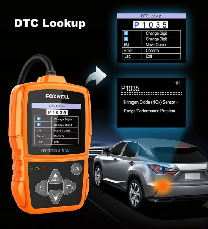 Диагностический сканер Foxwell NT201 OBD2 ODB2 считыватель кодов неисправностей двигателя