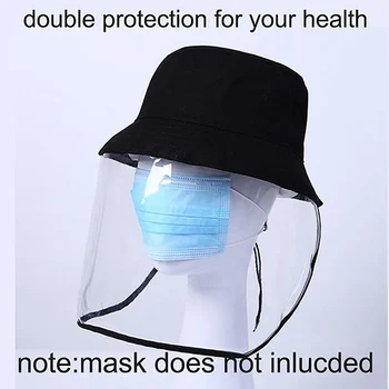 

Protective Cap with Anti Virus Face Shield Anti Droplets Saliva Full Face Covering Mask Eyes Protection Transparent Windproof