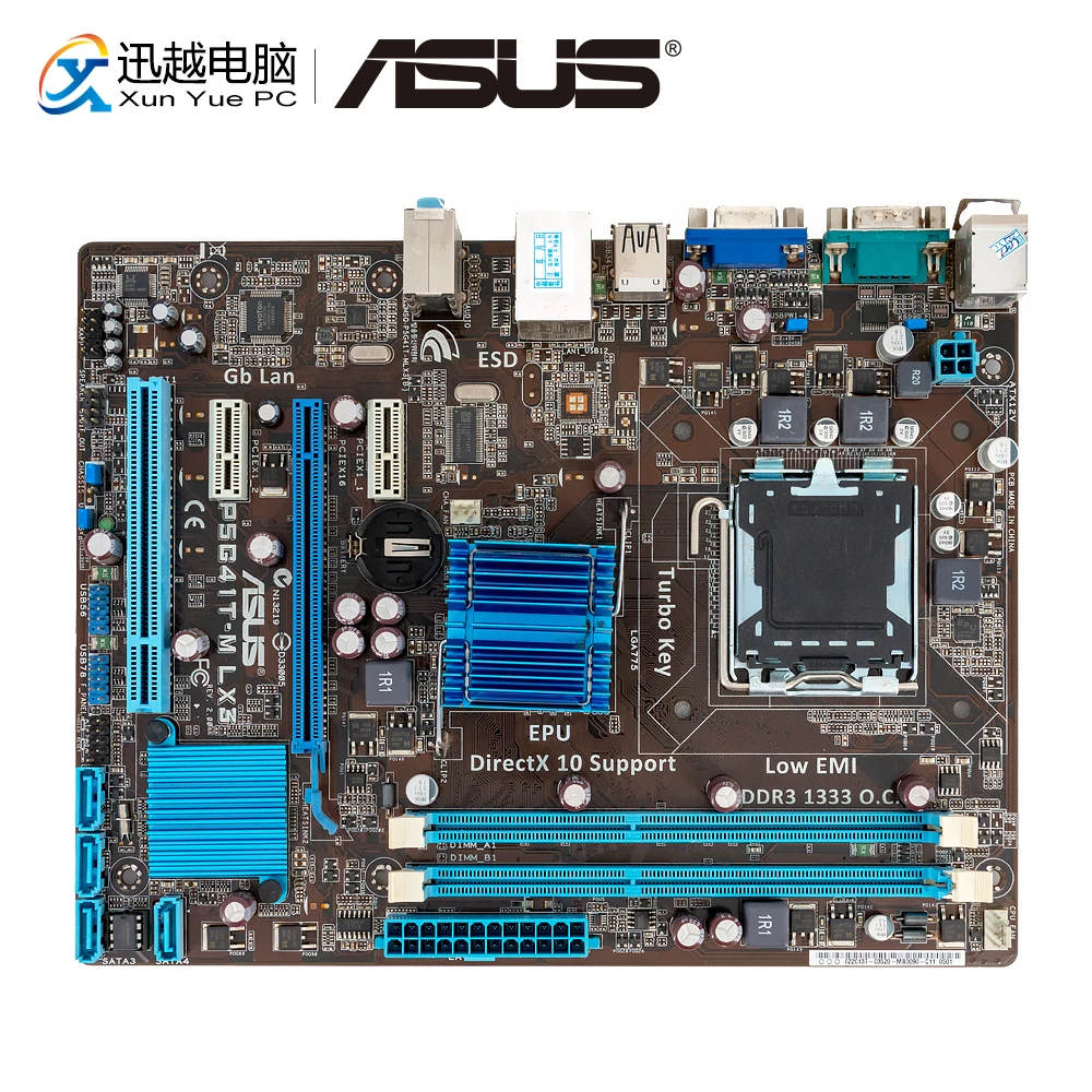 Asus P5G41T M LX3 настольная материнская плата G41 Socket LGA 775 для Core 2 Duo DDR3 8G SATA2 VGA uATX б/у