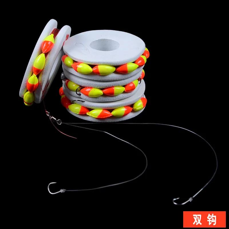 

Handmade Tied Fishing Traditional Double Hook Fishhook Fishing Line Floats Combination Fishing Group Seven Star Buoyage Full Set