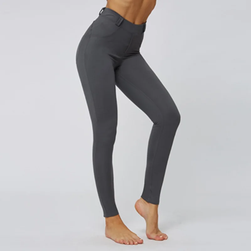 Женские штаны для фитнеса, бега, йоги, энергетические Спортивные Леггинсы, для спортзала, для девушек, леггинсы с высокой талией, пуш-ап, для тренировок, для бега, колготки, брюки - Цвет: Deep grey