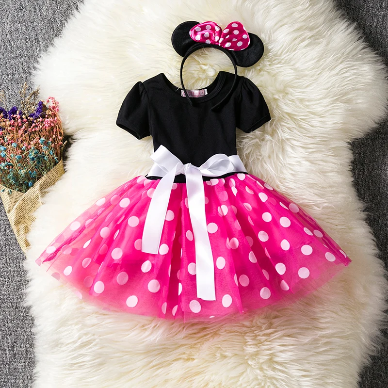 fashion baby girl skirt Girls Cosplay Cartoon Costume Kids Summer Short Sleeve Polka Dot Princess Dress Up Children Birthday Party Clothing newborn baby girl skirt Dresses