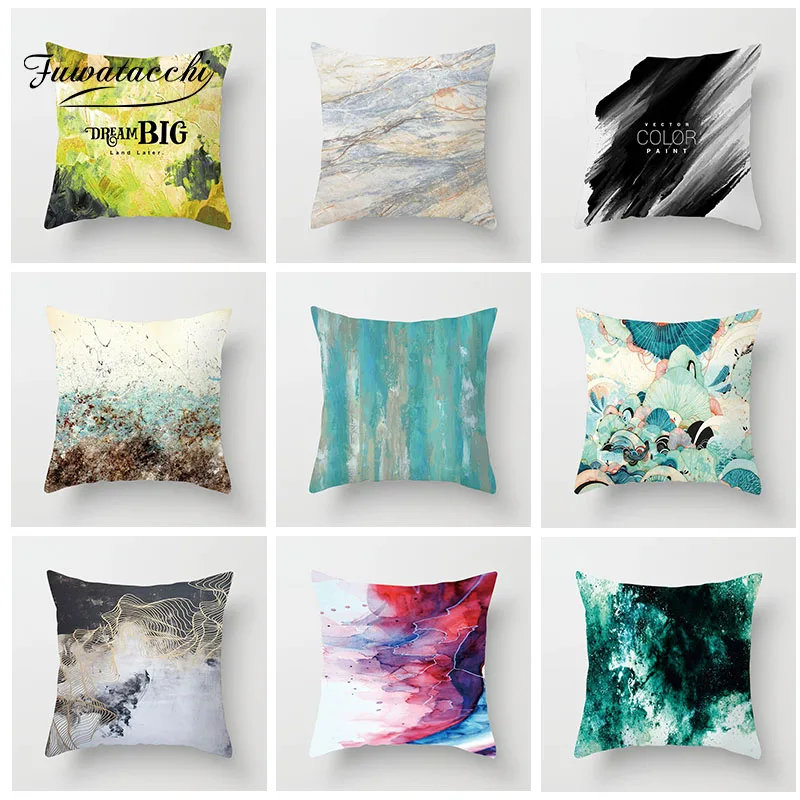 Fuwatacchi Ink Painting Cushion Cover Blooming Black and White Striped Pillow For Car Sofa Home Decorative Pillowcase | Дом и сад