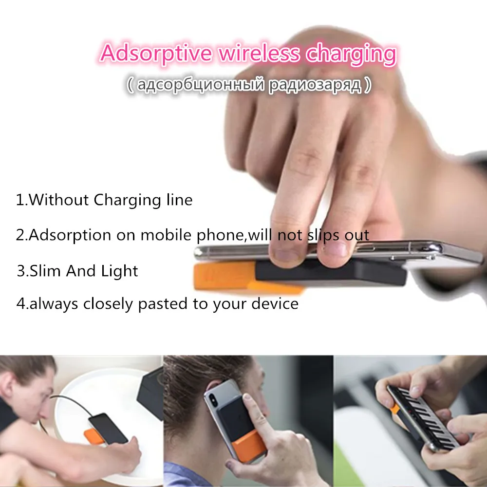 

2019 BricksPower Adsorptive Wireless Charging Power Bank Slim Powerbank External Battery Charger Case For iPhone Samsung Xiaomi