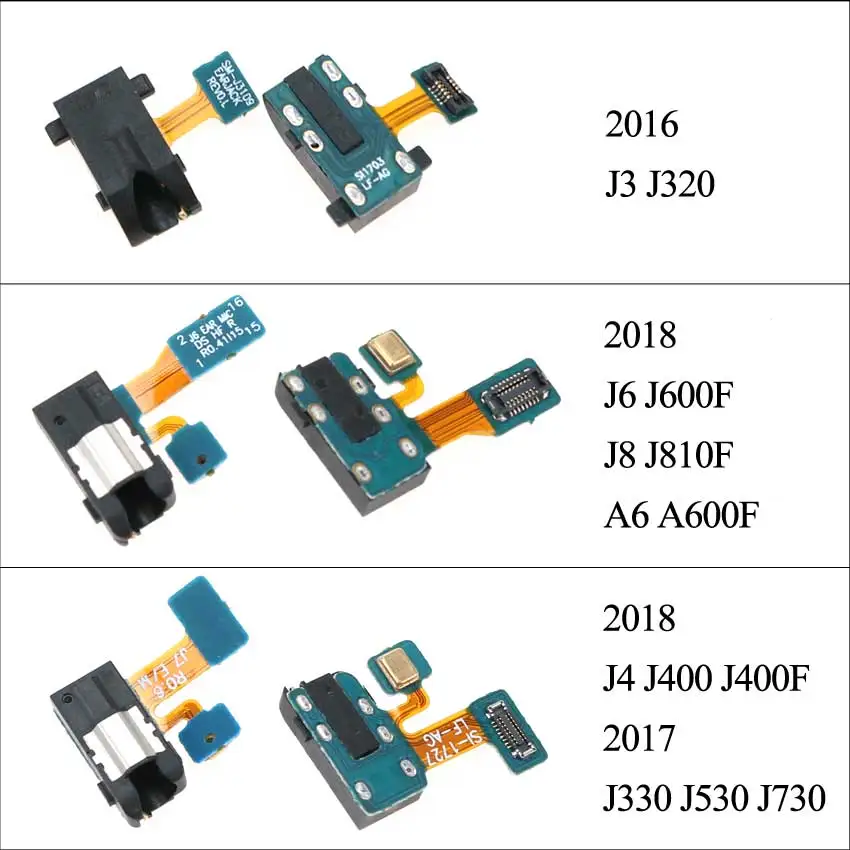 Для Samsung Galaxy J3, J5, J7 года J330 J530 J730 J4 J400 J400F J6 J8 A6 наушников аудиоразъема микрофона гибкий кабель
