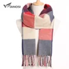 [VIANOSI] 2022 Plaid Winter Scarf Women Warm Foulard Solid Scarves Fashion Casual Scarfs Cashmere Bufandas Hombre ► Photo 1/6