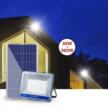 

Led Outdoor Flood Light 80W 100W 200W 300W solar light Spotlight IP67 Waterproof Street Lamp For Camping Garden remote control