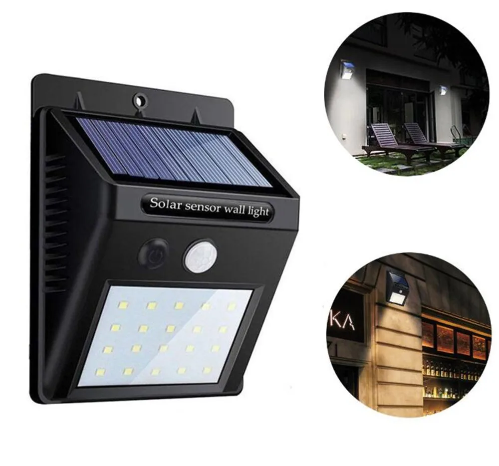 

PIR Motion Sensor Solar Light 20 LEDs Sunlight Control Solar Energy Street Light Yard Path Home Garden Solar Power Wall Light