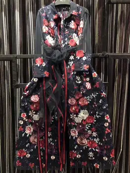 

Modern design French net lace fabric African big flower lace mul ti color embroidery tulle lace fabric for party dress