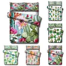 Кактус пустыня зеленый завод постельные принадлежности наборы дети Дети пододеяльники наволочки одеяло покрывало постельное белье Рождественский подарок