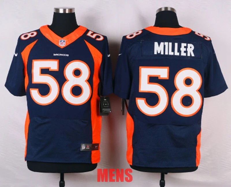 Синий Stitiched, Denver Von Miller для мужчин женщин Молодежная Футболка - Цвет: Синий