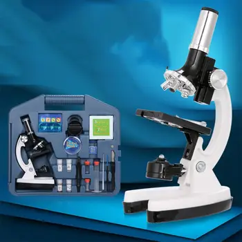 

1200X 60-pcs Kids Student Beginner Microscope Kit with Slides LED Light Detector