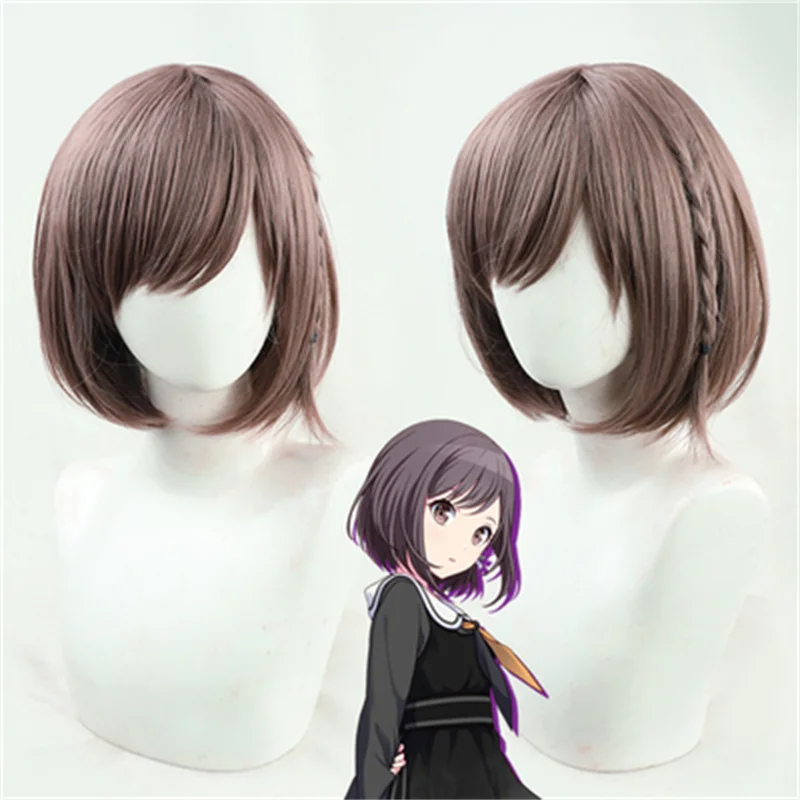 

Парик для косплея Shinonome Ena, коричневые короткие прямые волосы Enanan BOBO Lolita для ежедневной носки, термостойкие волосы, для ролевых игр на Хэллоуин