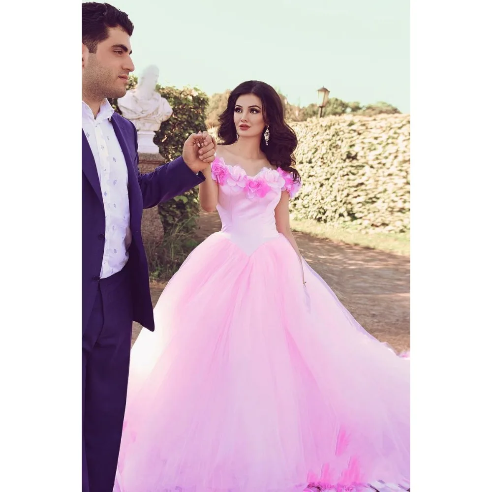 Vestido de noiva Цветочные Свадебные платья robe de mariee арабские невесты платье с v-образным вырезом gelinlik Длинные свадебные платья Поезд