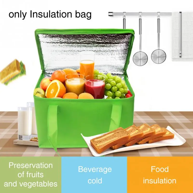 Сумка-холодильник для пикника складная из алюминиевой фольги водонепроницаемая