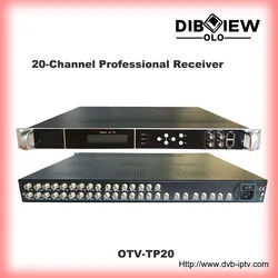 Dibviewolo OTV-TP20 Digital TV Headend 20 Carriers CH RF FTA tuner 2*ASI to IP ASI gateway BISS Satellite Professional Receiver