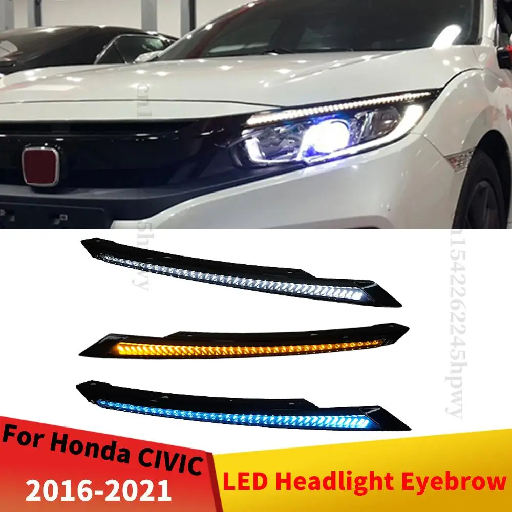 buy LED Headlight Eyebrow DRL For Honda CIVIC 10th Gen 4D