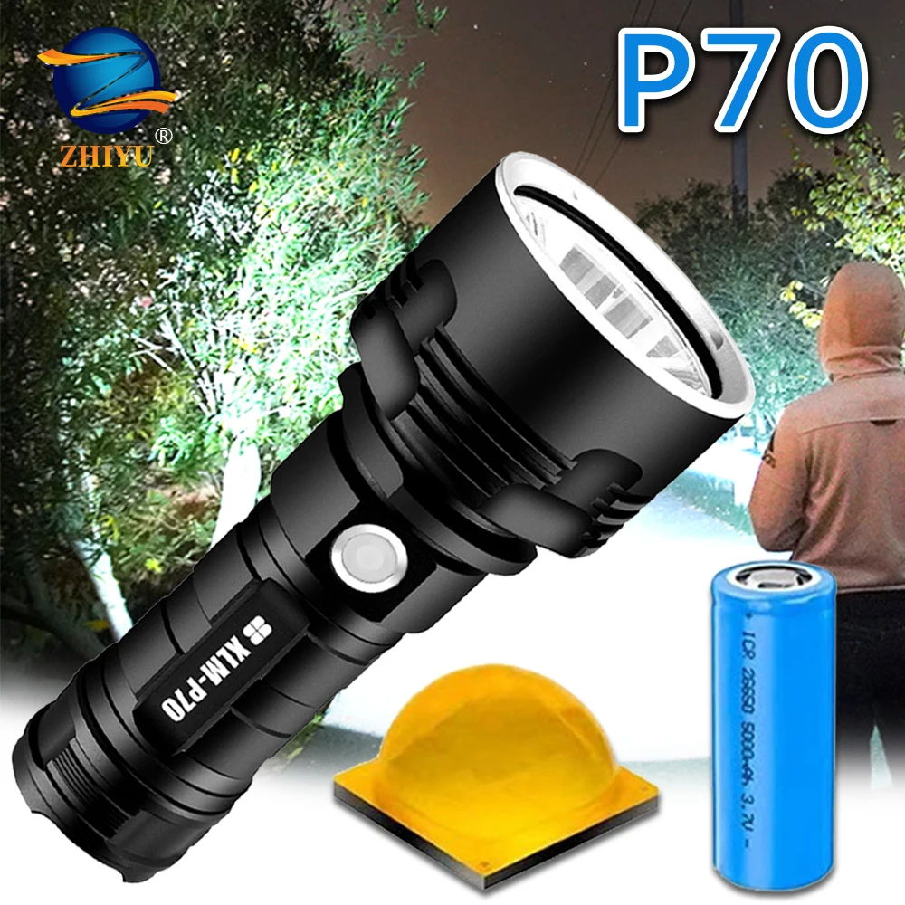 ZHIYU супер мощный светодиодный фонарик L2 P70 тактический фонарь USB Перезаряжаемый Linterna водонепроницаемая лампа ультра яркий фонарь для кемпинга|Фонарики и осветительные приборы| | АлиЭкспресс