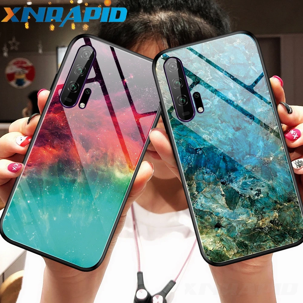 

Gradient aurora chassis is suitable for huawei Honor 20 Pro 20i 10i 10 Lite 8A Honor 9X Pro tempered glass back cover Case