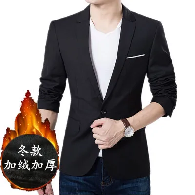 

2019 Small Suit Men's Wear Korean-style Slim Fit Leisure Suit Coat plus Velvet Suit