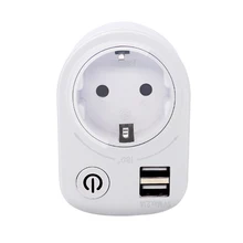 Безопасная интеллектуальная usb-розетка обратного отсчета, удобная розетка, штепсельная вилка, зарядное устройство для телефона с двумя usb-портами и кнопкой включения питания