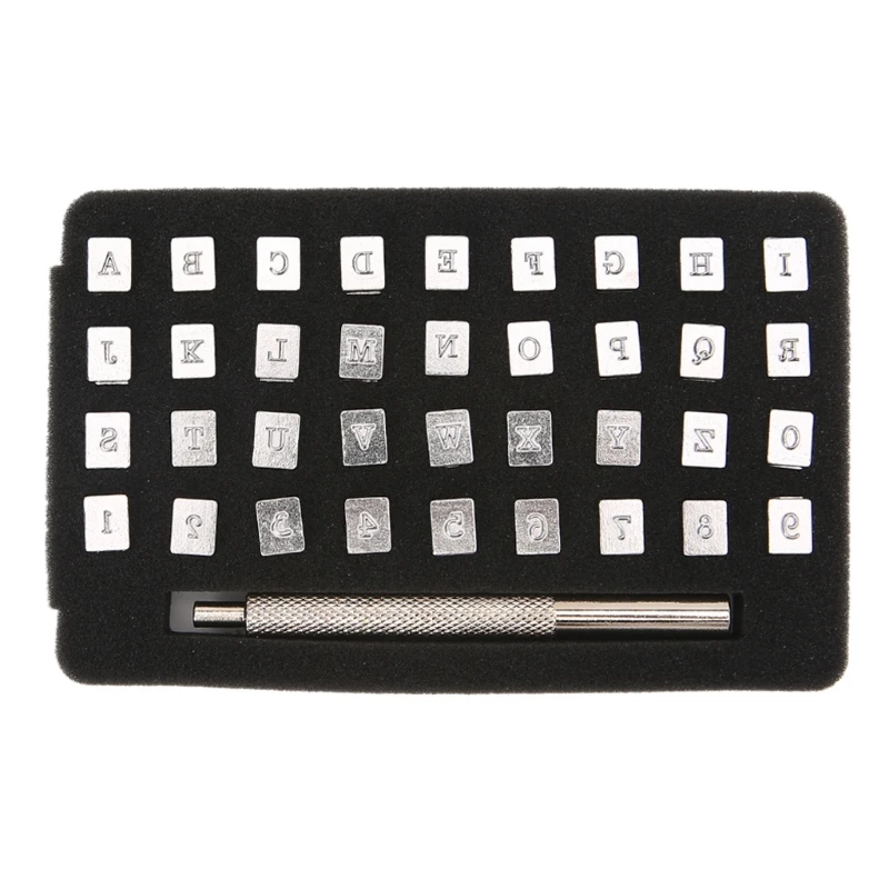 Hot 36Pcs Metal Alphabet Number Stamp Punch Set for Leather Craft Stamps Tools Art Easy Fun Diy | Дом и сад