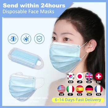 

50pcs Disposable Earloop Face Mouth Masks 3 Layers Anti-Dust Mask Face Mask Disposable Mask Dustproof Mask