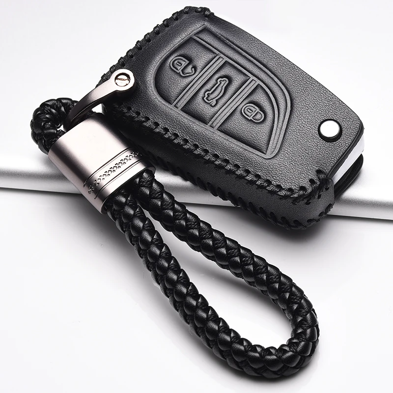 Верхний кожаный чехол для автомобильных ключей защитный Toyota aygo Yaris Highlander Camry RAV4 2 3