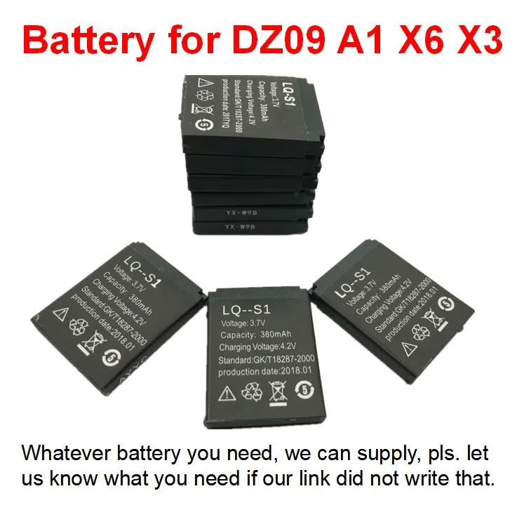 

High Quality 1Pcs DZ09 Battery for A1 GT08 Q18 V8 V9 X6 T8 Q50 Q90 Q529 Battery