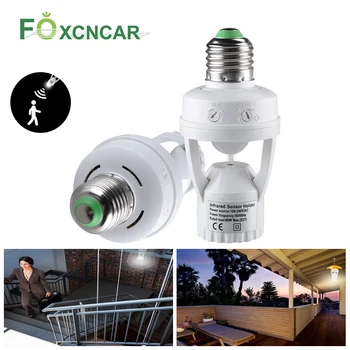 

E27 Smart Motion Sensor Lighting Switch 100-240V Motion Detector E27 Base Lamp Holder Light Control Switch Bulb Socket Adapter