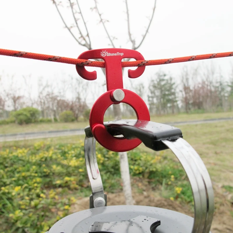 

2PCS Aluminum Rope Hanger Multifunction Outdoor Camping Tent Tool Paracord Rope Buckle Travel Kit Survival Buckle Outdoor