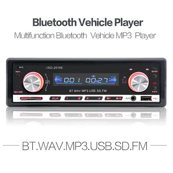 

12V In Dash Car Radio FM Receiver Bluetooth Autoradio Auto Stereo Audio MP3 Player Support USB SD Aux Input + Remote Control