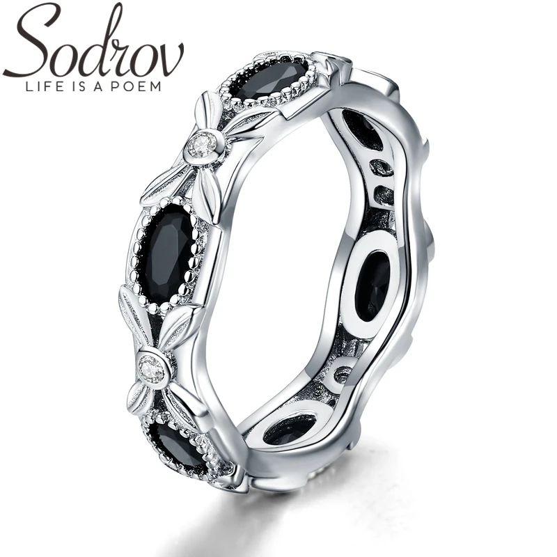 

SODROV 925 Sterling Silver Jewelry Wedding Rings for Women Female Horse Eye Stone Bijoux Round Silver 925 Jewelry G085