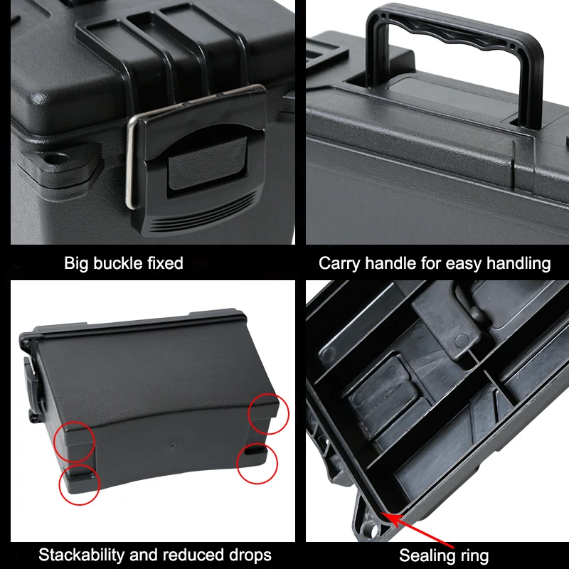 Hunting Ammo Box Multifunction Plastic Storage Bullet Box Heavy Duty Caliber Bulk Ammo Crate Lightweight Storage Case Ammo Can 3