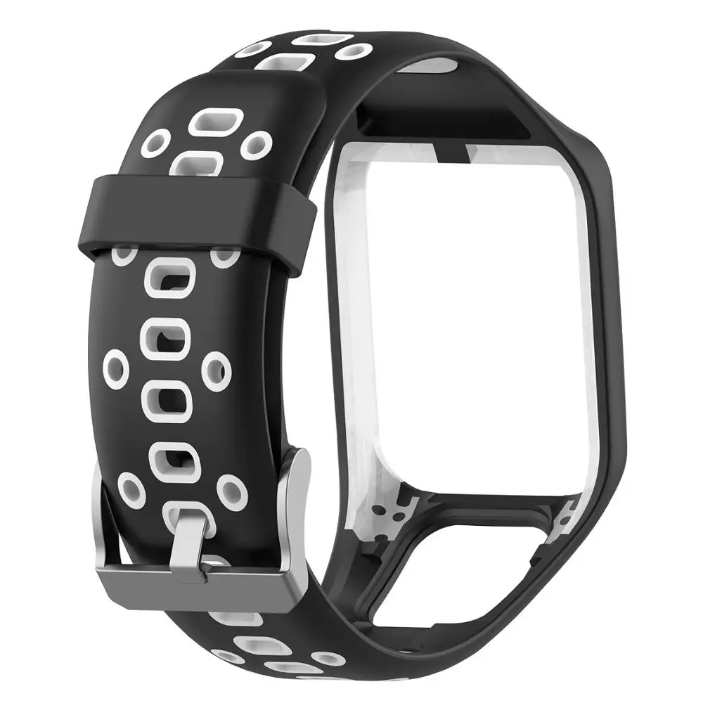 Сменный силиконовый ремешок для TomTom Runner 2/3 Spark/3 Спортивные gps часы силиконовый браслет ремешок для часов умный Браслет - Цвет: Black  White
