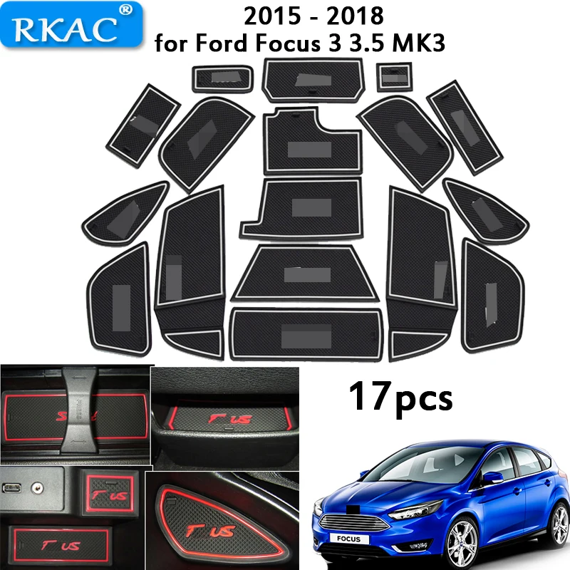 RKAC резиновый слот для ворот для Ford Focus- MK3.5 аксессуары для подтяжек, автомобильный коврик для межкомнатных дверей/подстаканники для стайлинга автомобилей