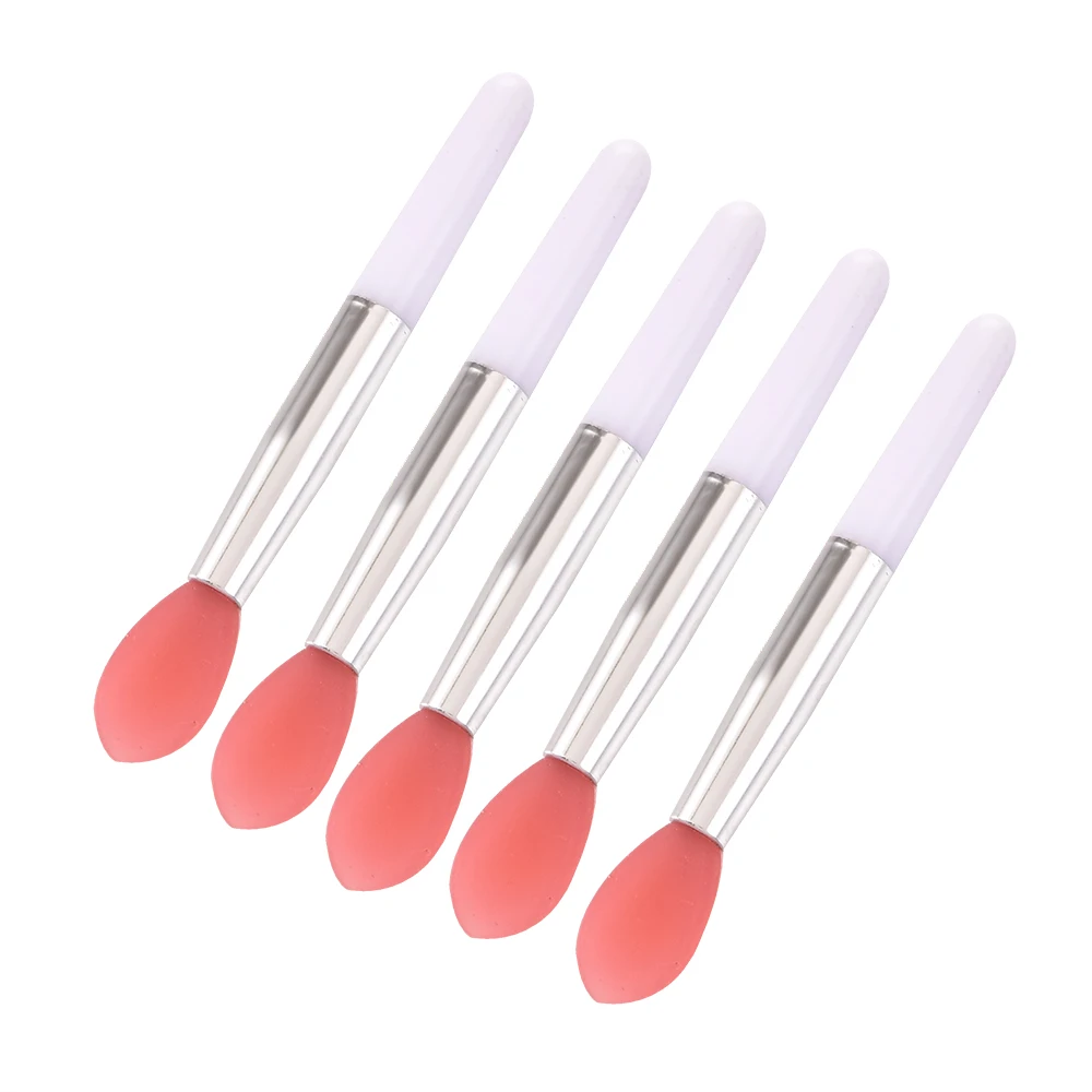 5Pcs Double Side Soft Silicone Head Eyeshadow Lip Applicator Brush Makeup Brushes with PVC Bag Cosmetic Beauty Makeup Tools makeup brushes eyeshadow sponge applicators lip makeup applicators makeup tool set