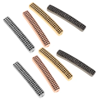 

Tiny Crystal Loose Long Flat Spacer Beads DIY Bracelet Necklace for Women