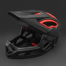 Casco da ciclismo MTB casco da bici fuoristrada XC integrale per uomo adulto donna DH visiera da discesa attrezzatura per casco da Mountain Bike rossa