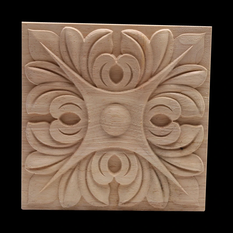 

European-style Wood Carving Decals Disc Solid Wood Furniture Decoration Accessories Menxinhua Spot Wholesale and Retail Onlay