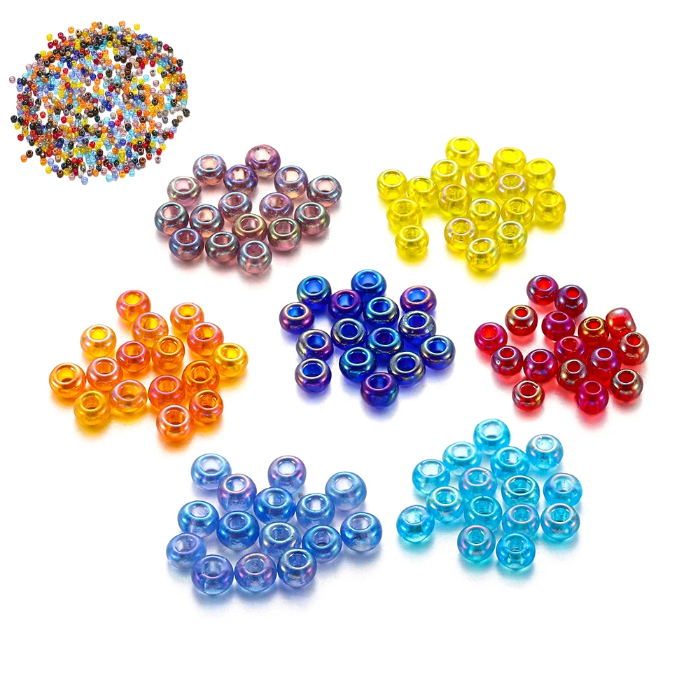 

1800pcs/lot 2mm Round Smooth Ball Spacer Beads Czech Glass AB Color Seed Beads For DIY Bracelet Necklace Jewelry Making Supplies