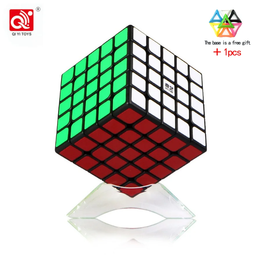 QiYi QiZheng, 5x5x5, магический куб, черная наклейка, профессиональные скоростные Детские кубики, игрушки, головоломка, обучающая, Cubo Magico, Подарочные игрушки