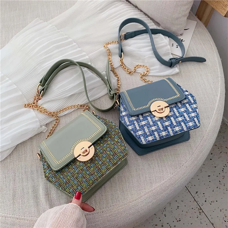 

Summer Small Bag Women's 2020 New Style Korean-style Chain Woolen Cloth Casual Square Sling Bag Versitile Fashion Messenger Bag