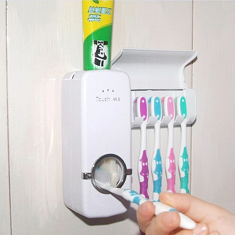 Автоматический Диспенсер зубной пасты настенный Диспенсер зубной пасты, для зубной щетки держатель настенная присоска в домашних условиях инструменты Аксессуары для ванной комнаты