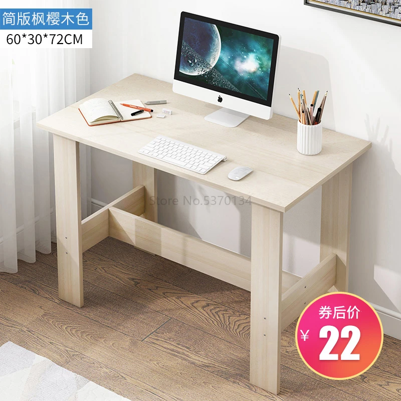Computer Desk Desktop Home Desk Student Writing Desk Simple Modern Office Solid Wood Color Simple Small Table Bedroom - Цвет: Пурпурный