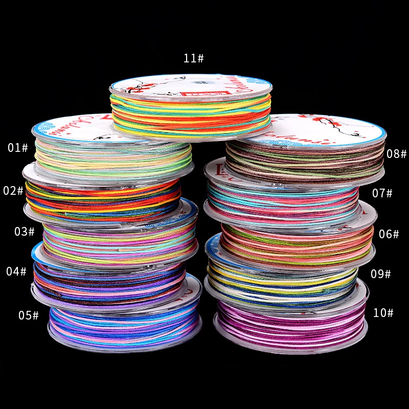 

MOQ=1pc Cords Pied 0.8mm DIY Jewelry Componen Multicolor Rope/String/Thread Line Nonelastic Knot Macrame Jewelry Accessories