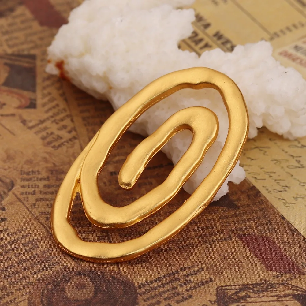 

DoreenBeads Zinc Based Alloy Connectors Oval Matt Gold Spiral Style Jewelry DIY Findings 37mm(1 4/8") x 22mm( 7/8"), 5 PCs